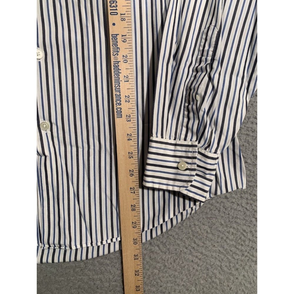 4 Men's Button Down Shirts Striped Collared Nautica Cremieux Large L Business - Picture 4 of 16